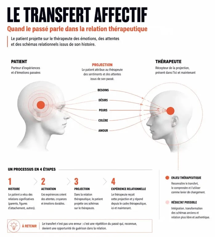 Schéma explicatif du transfert affectif quand on est amoureux de sa kiné