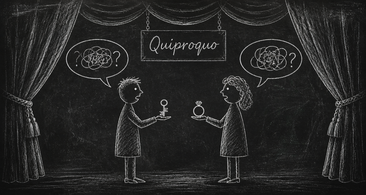 exemple quiproquo silhouettes craie théâtre