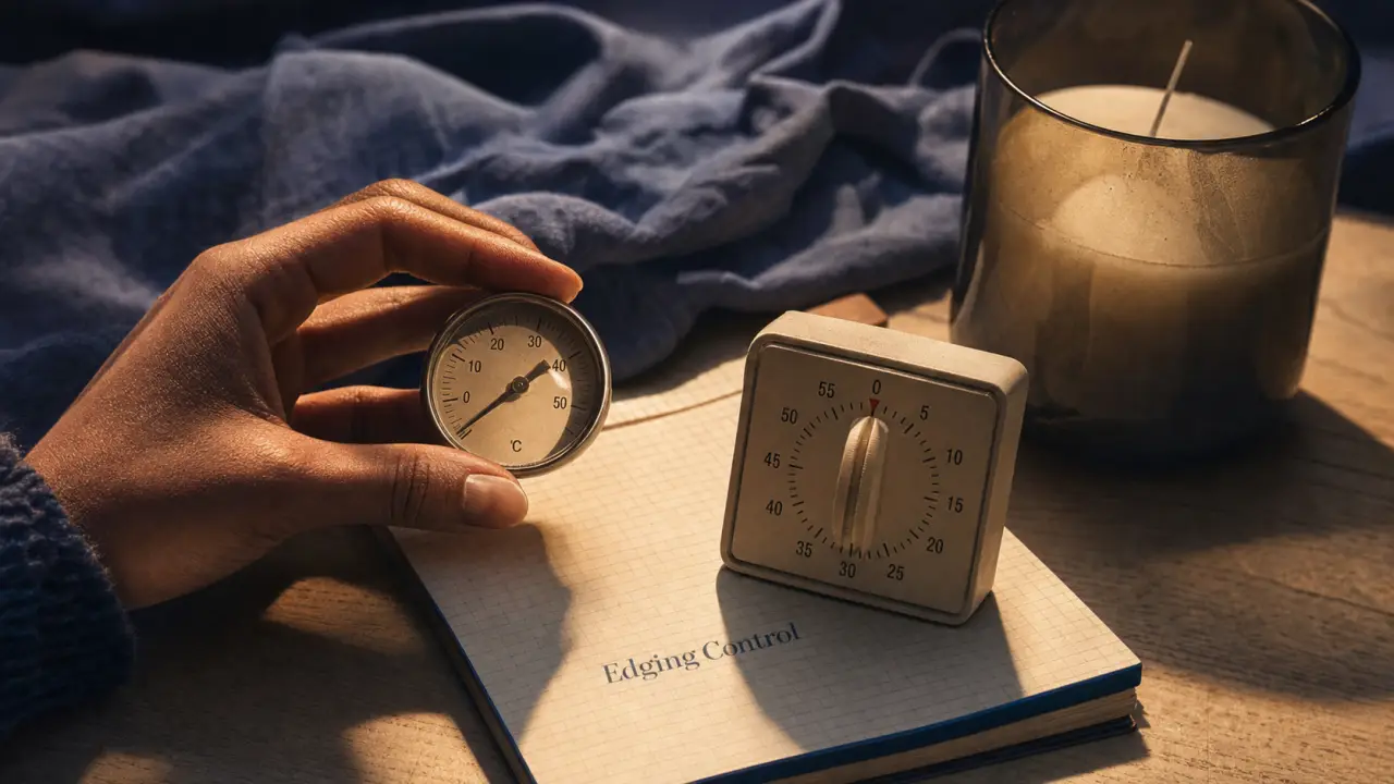 Edging control : thermomètre et minuteur sur table pour prolonger le plaisir