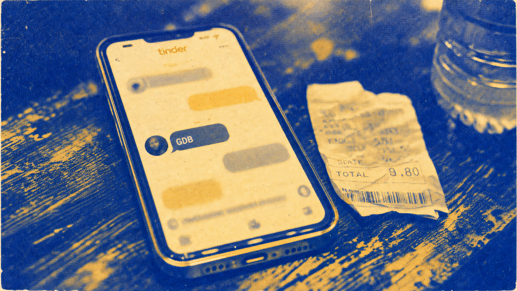 gdb tinder sur smartphone, signe red flag ou humour