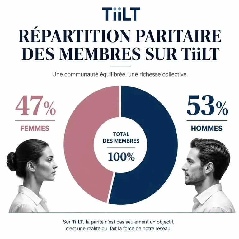 Répartition hommes et femmes sur le site de rencontre TiiLT