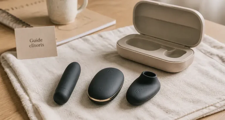 Sextoys clitoris : petits stimulateurs sans contact sur table en bois