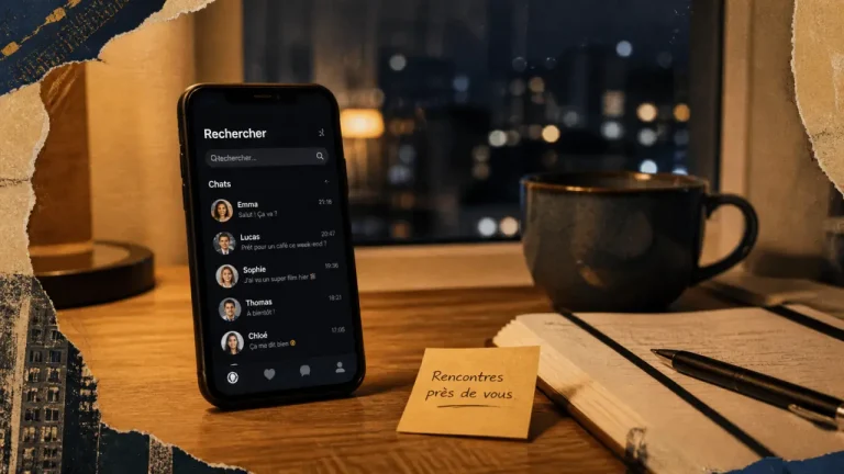 Site de rencontre tilt : écran chat et recherche sur smartphone