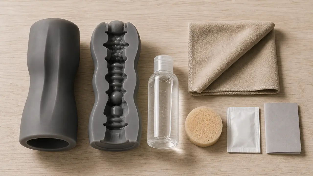 Vaginette homme en silicone, lubrifiant et accessoires pour succion ou automatique